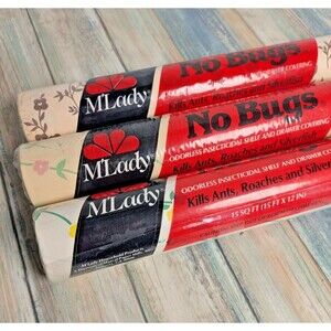 Vintage M’Lady No Bugs Shelf Drawer Liners Lot of 3 Florals Insecticidal 70s 80s